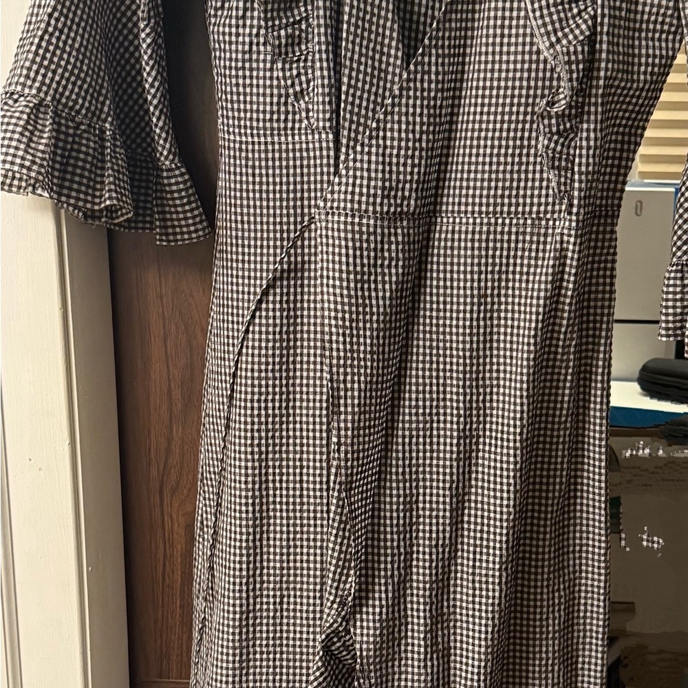Ganni Monochrome Checkered Dress
